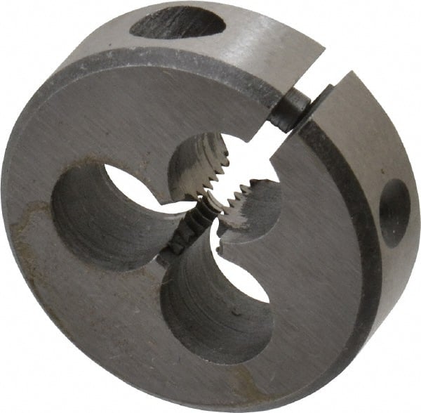 Interstate - M3x0.75 Metric Special Thread, 13/16" Outside Diam High Speed Steel Round Die - Right Hand Thread, Adjustable - Exact Tooling