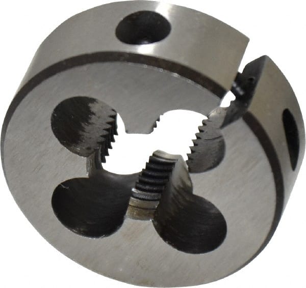 Interstate - M9x1.00 Metric Fine Thread, 1" Outside Diam High Speed Steel Round Die - Right Hand Thread, Adjustable - Exact Tooling