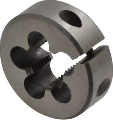 Interstate - M10x1.00 Metric Fine Thread, 1" Outside Diam High Speed Steel Round Die - Right Hand Thread, Adjustable - Exact Tooling