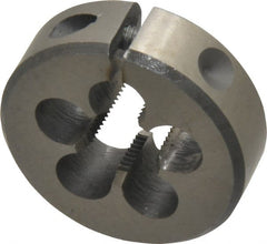 Interstate - M12x1.00 Metric Fine Thread, 1-1/2" Outside Diam High Speed Steel Round Die - Right Hand Thread, Adjustable - Exact Tooling