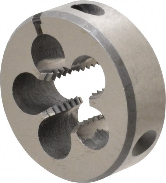 Interstate - M14x1.75 Metric Special Thread, 1-1/2" Outside Diam High Speed Steel Round Die - Right Hand Thread, Adjustable - Exact Tooling