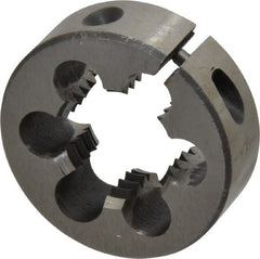 Interstate - M20x2.50 Metric Coarse Thread, 1-1/2" Outside Diam High Speed Steel Round Die - Right Hand Thread, Adjustable - Exact Tooling