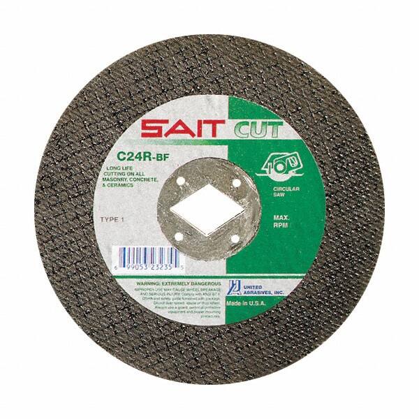 Sait - 7" 24 Grit Silicon Carbide Cutoff Wheel - 3/32" Thick, 5/8" Arbor, 8,500 Max RPM, Use with Circular Saws - Exact Tooling