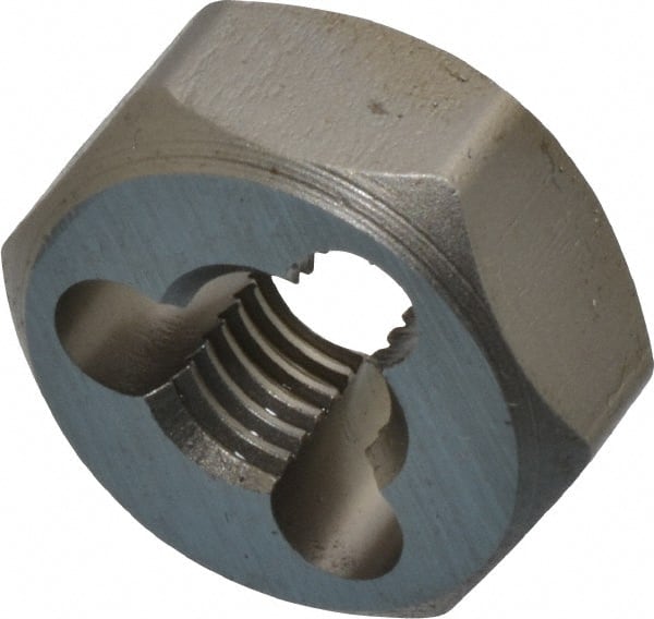 Irwin Hanson - 5/16-24 UNF Thread, 11/16" Hex, Right Hand Thread, Hex Rethreading Die - Carbon Steel, 5/16" Thick - Exact Tooling