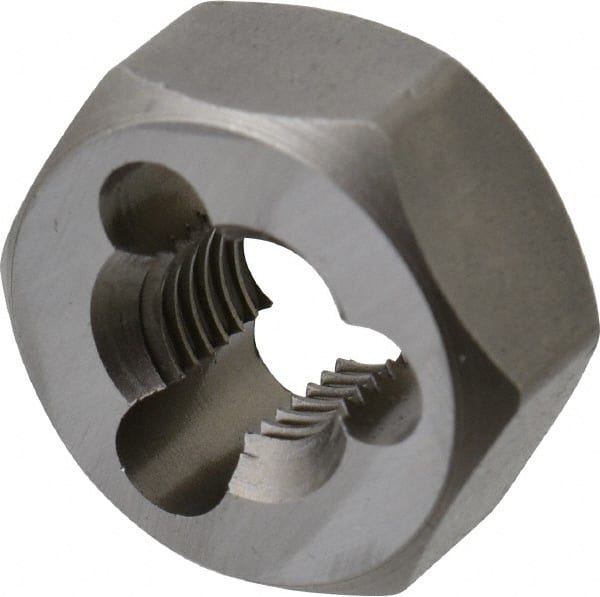 Irwin Hanson - 3/8-24 UNF Thread, 25/32" Hex, Right Hand Thread, Hex Rethreading Die - Carbon Steel, 3/8" Thick - Exact Tooling