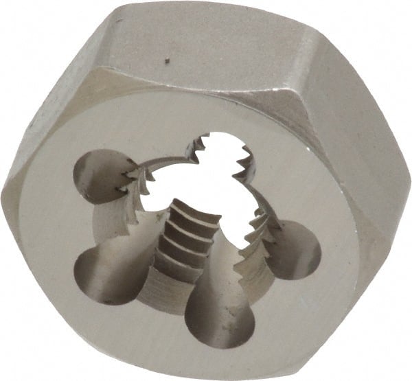 Irwin Hanson - 1/2-13 UNC Thread, 1-1/16" Hex, Right Hand Thread, Hex Rethreading Die - Carbon Steel, 1/2" Thick - Exact Tooling