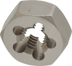 Irwin Hanson - 1/2-13 UNC Thread, 1-1/16" Hex, Right Hand Thread, Hex Rethreading Die - Carbon Steel, 1/2" Thick - Exact Tooling