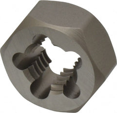 Irwin Hanson - 9/16-12 UNC Thread, 1-1/16" Hex, Right Hand Thread, Hex Rethreading Die - Carbon Steel, 1/2" Thick - Exact Tooling