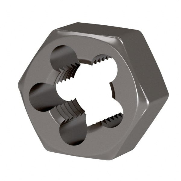 Irwin Hanson - 1-8 UNC Thread, 1-13/16" Hex, Right Hand Thread, Hex Rethreading Die - Carbon Steel, 1" Thick - Exact Tooling