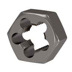 Irwin Hanson - 1-8 UNC Thread, 1-13/16" Hex, Right Hand Thread, Hex Rethreading Die - Carbon Steel, 1" Thick - Exact Tooling