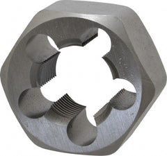 Irwin Hanson - 1-1/8 - 12 UNF Thread, 2" Hex, Right Hand Thread, Hex Rethreading Die - Carbon Steel, 1" Thick - Exact Tooling