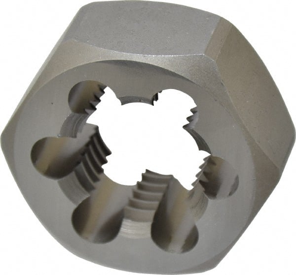 Irwin Hanson - 1-1/4 - 7 UNC Thread, 2-3/16" Hex, Right Hand Thread, Hex Rethreading Die - Carbon Steel, 1" Thick - Exact Tooling