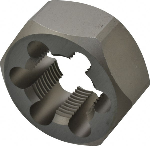 Irwin Hanson - 1-1/4 - 12 UNF Thread, 2-3/16" Hex, Right Hand Thread, Hex Rethreading Die - Carbon Steel, 1" Thick - Exact Tooling