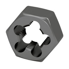 Interstate - M16x1.50 Metric Fine Thread, 1-1/4" Hex, Right Hand Thread, Hex Rethreading Die - Carbon Steel, 5/8" Thick - Exact Tooling