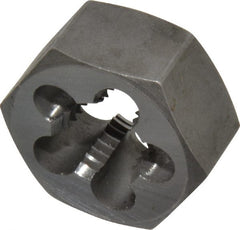 Interstate - M16x2.00 Metric Coarse Thread, 1-1/4" Hex, Right Hand Thread, Hex Rethreading Die - Carbon Steel, 5/8" Thick - Exact Tooling