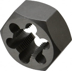 Interstate - M20x1.50 Metric Fine Thread, 1-7/16" Hex, Right Hand Thread, Hex Rethreading Die - Carbon Steel, 3/4" Thick - Exact Tooling