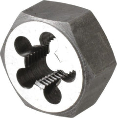 Interstate - 1/4-19 BSPT Thread, Hex Pipe Die - 1-1/4" Outside Diam, Carbon Steel - Exact Tooling