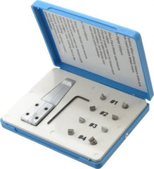 SPI - Chrome Caliper Outside Diameter Attachment - 8 Pieces, 0.6, 1, 1.5 & 2.5 to 1, 1.5, 2.5 & 4mm Pitch, For Use with 6" Dial or Electronic Calipers - Exact Tooling