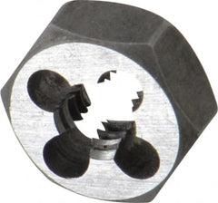 Interstate - 5/16-18 UNC Thread, 11/16" Hex, Left Hand Thread, Hex Rethreading Die - Carbon Steel, 5/16" Thick - Exact Tooling
