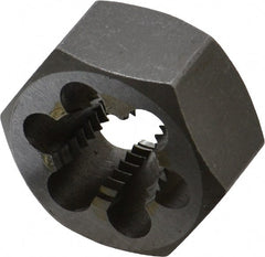 Interstate - 7/8-9 UNC Thread, 1-5/8" Hex, Left Hand Thread, Hex Rethreading Die - Carbon Steel, 7/8" Thick - Exact Tooling