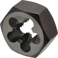 Interstate - 1/2-13 UNC Thread, 1-1/16" Hex, Right Hand Thread, Hex Rethreading Die - Carbon Steel, 1/2" Thick - Exact Tooling