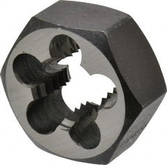 Interstate - 9/16-12 UNC Thread, 1-1/16" Hex, Right Hand Thread, Hex Rethreading Die - Carbon Steel, 1/2" Thick - Exact Tooling