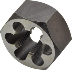 Interstate - 7/8-14 UNF Thread, 1-5/8" Hex, Right Hand Thread, Hex Rethreading Die - Carbon Steel, 7/8" Thick - Exact Tooling