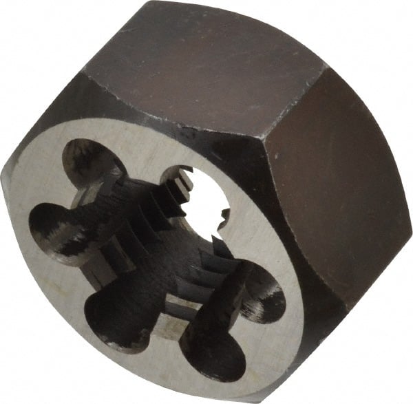 Interstate - 1-8 UNC Thread, 1-13/16" Hex, Right Hand Thread, Hex Rethreading Die - Carbon Steel, 1" Thick - Exact Tooling