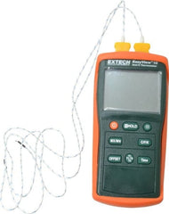 Extech - -200 to 1,999°F EasyView Dual Input Thermometer - Dual Digital Display, K Thermocouple Sensor, Battery Power - Exact Tooling
