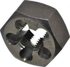 Interstate - 1/4-18 NPT Thread, Hex Pipe Die - Carbon Steel - Exact Tooling