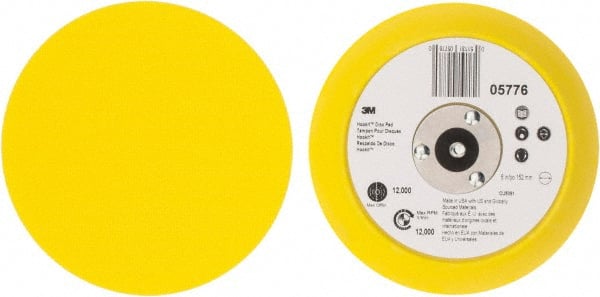 3M - 6" Diam Hook & Loop Disc Backing Pad - Medium Density, 12,000 RPM - Exact Tooling