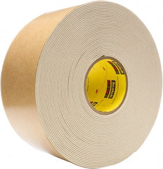 3M - 4" Wide x 20 Yd Long Tan Rubber Masking Tape - Series 528, 82 mil Thick, 18 In/Lb Tensile Strength - Exact Tooling