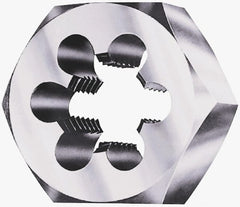 Interstate - 5-8 UNS Thread, 7" Hex, Right Hand Thread, Hex Rethreading Die - Carbon Steel, 2-3/8" Thick - Exact Tooling