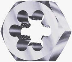 Cle-Line - 1-3/8 - 6 UNC Thread, 2-3/8" Hex, Hex Rethreading Die - Carbon Steel, 1" Thick, Series 0650 - Exact Tooling