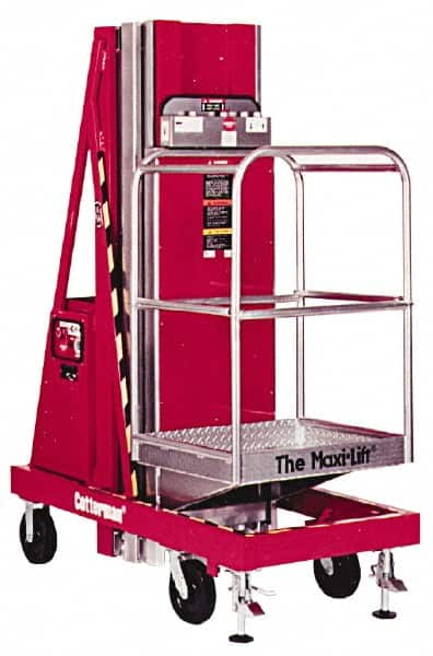 Cotterman - 400 Lb Capacity, 210" Lift Height, Portable Battery Operated Elevating Maintenance Lift - 77-1/2" Lowered Height, 30" Overall Width - Exact Tooling