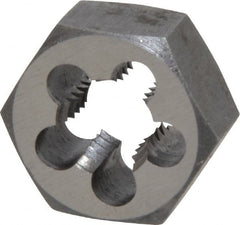 Interstate - 7/16-14 UNC Thread, 7/8" Hex, Right Hand Thread, Hex Rethreading Die - High Speed Steel, 7/16" Thick - Exact Tooling