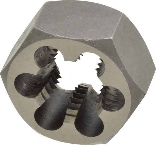 Interstate - 7/8-9 UNC Thread, 1-5/8" Hex, Right Hand Thread, Hex Rethreading Die - High Speed Steel, 7/8" Thick - Exact Tooling