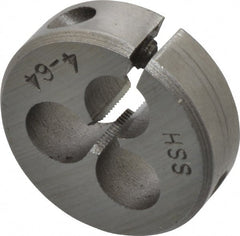 Interstate - #4-64 Thread, 13/16" Outside Diam High Speed Steel Round Die - Right Hand Thread, Adjustable - Exact Tooling
