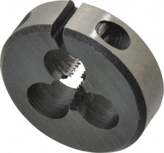 Interstate - #6-48 UNS Thread, 13/16" Outside Diam High Speed Steel Round Die - Right Hand Thread, Adjustable - Exact Tooling