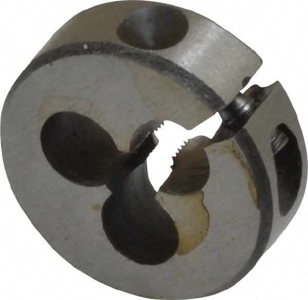 Interstate - #6-56 Thread, 13/16" Outside Diam High Speed Steel Round Die - Right Hand Thread, Adjustable - Exact Tooling
