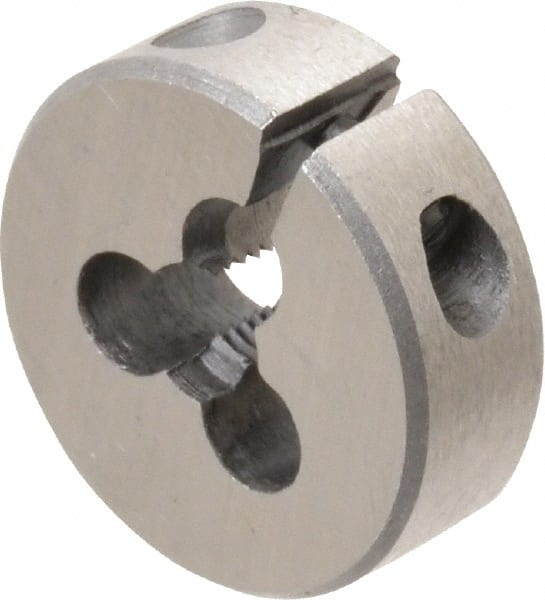 Interstate - #8-40 UNS Thread, 13/16" Outside Diam High Speed Steel Round Die - Right Hand Thread, Adjustable - Exact Tooling