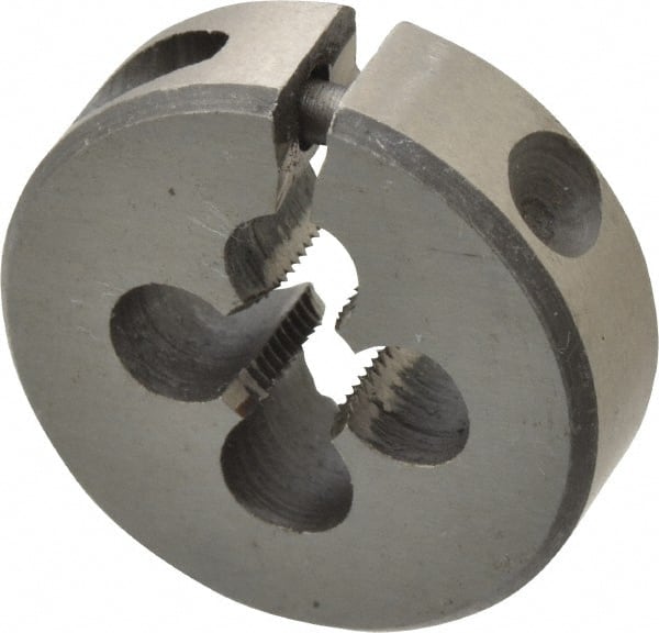 Interstate - #10-48 UNS Thread, 13/16" Outside Diam High Speed Steel Round Die - Right Hand Thread, Adjustable - Exact Tooling