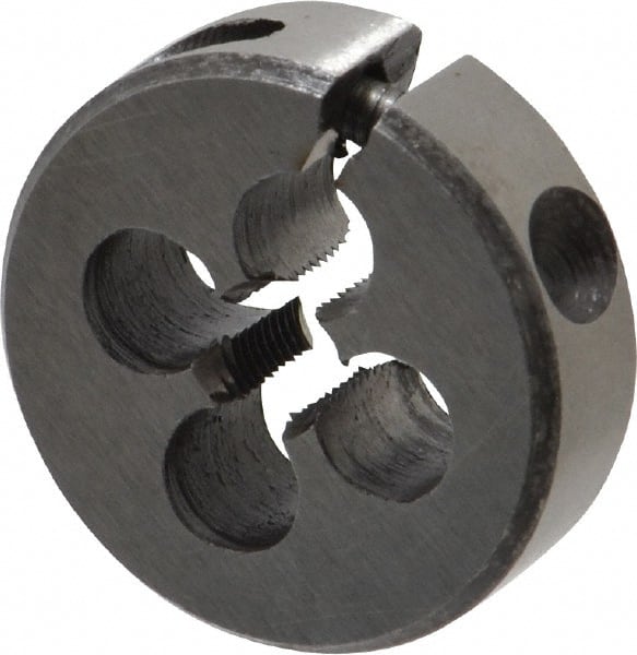 Interstate - #10-56 UNS Thread, 13/16" Outside Diam High Speed Steel Round Die - Right Hand Thread, Adjustable - Exact Tooling