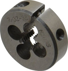 Interstate - 7/32-32 UNS Thread, 13/16" Outside Diam High Speed Steel Round Die - Right Hand Thread, Adjustable - Exact Tooling