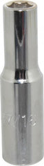 Proto - 7/16", 1/2" Drive, Deep Hand Socket - 6 Points, 3-1/4" OAL, Chrome Finish - Exact Tooling