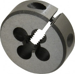 Interstate - 1/4-24 UNS Thread, 1" Outside Diam High Speed Steel Round Die - Right Hand Thread, Adjustable - Exact Tooling