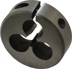Interstate - 1/4-24 UNS Thread, 1-1/2" Outside Diam High Speed Steel Round Die - Right Hand Thread, Adjustable - Exact Tooling