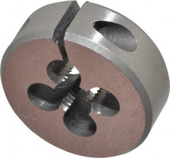 Interstate - 1/4-32 UNEF Thread, 1" Outside Diam High Speed Steel Round Die - Right Hand Thread, Adjustable - Exact Tooling