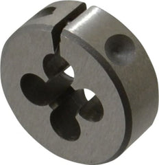 Interstate - 1/4-80 UNS Thread, 1" Outside Diam High Speed Steel Round Die - Right Hand Thread, Adjustable - Exact Tooling