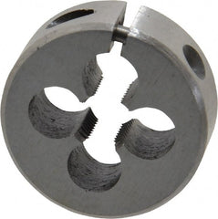 Interstate - 9/32-32 UNS Thread, 1" Outside Diam High Speed Steel Round Die - Right Hand Thread, Adjustable - Exact Tooling